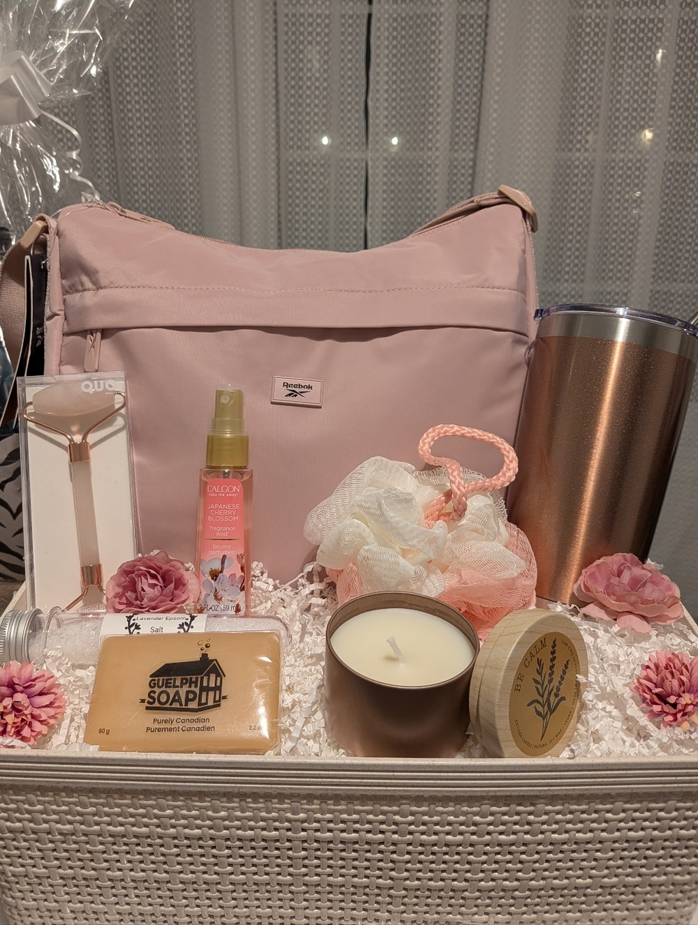 Reebok Pink Shoulder Bag Spa Gift Bundle